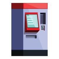 Modern ticket vending machine standing on white background vector