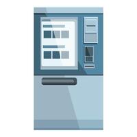 Modern atm machine showing processing payment operation on screen vector