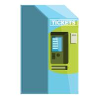 Ticket vending machine dispensing tickets for travel vector