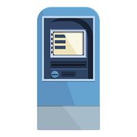 Blue atm machine displaying processing screen vector