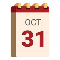 Tear off calendar page showing october 31st vector