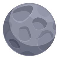 Grey moon surface with craters showing astronomy vector