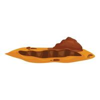 Big hole with pile of dirt excavating a tunnel vector
