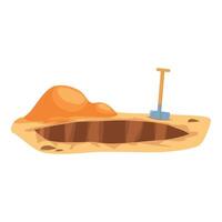 Big hole dug in the ground with a shovel vector