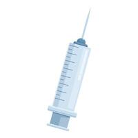 Medical syringe with needle pointing upwards for injection vector