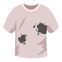 Dirty t shirt covered with stain and splashes showing slob lifestyle vector