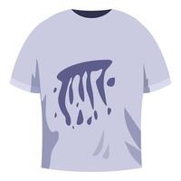 Dirty t shirt with stains from paint showing careless usage vector