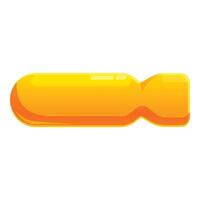 Cartoon bomb dropping with yellow body and tail for game ui vector