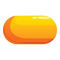Orange pill shining with glare light effect vector