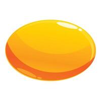 Glossy orange sphere reflecting light on white background vector