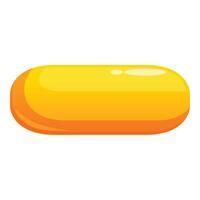 Big yellow capsule pill icon for medical design vector