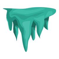 Turquoise stalactites hanging from ceiling of cave vector