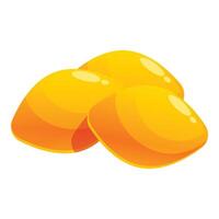 Three gold nuggets lying on white background vector