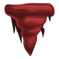 Red cave ceiling element for platform game asset design vector