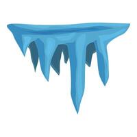 Blue ice cap element hanging down with icicles vector