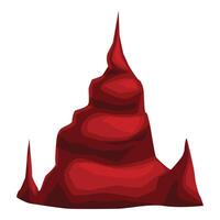Red mountain standing tall in cartoon style for games vector