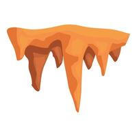 Stalactites hanging from cave ceiling forming different shapes vector