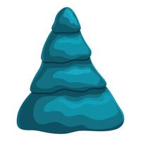 Cartoon pine tree standing up with rounded shape vector