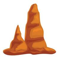 Two rock formations standing tall in the desert vector
