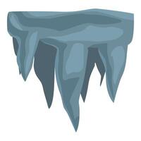 Blue ice shelf hanging with icicles forming vector