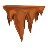 Cartoon stalactite formation hanging from ceiling vector