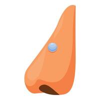 Human nose with a drop of nasal spray being applied vector