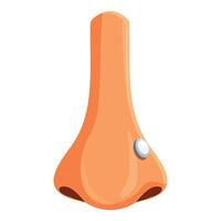 Human nose with piercing showing body modification vector