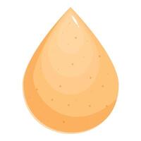 Single light yellow liquid drop falling down vector