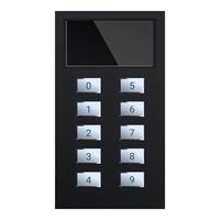 Black security keypad showing blank screen for copy space vector