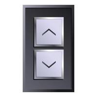 Modern elevator control panel with two buttons showing up and down direction vector