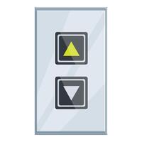 Modern elevator control panel with glowing up button vector