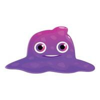 Funny purple cartoon character smiling and looking forward vector