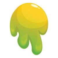 Green slime dripping down wall leaving sticky trail vector
