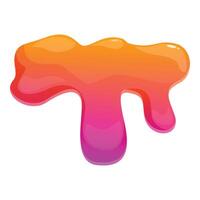 Flowing downwards orange and pink gradient blob vector