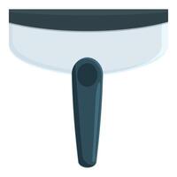 Cleaning squeegee with black plastic handle removing water from surface vector