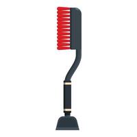 Snow brush standing upright with scraper on bottom vector