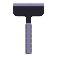 Black ice scraper with rubber handle for removing ice from a car windshield vector