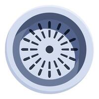 Modern round sink drain protecting from clogging vector