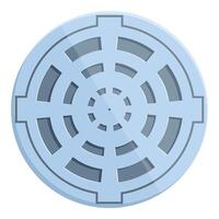 Round manhole cover with circle pattern is covering the drain entrance vector