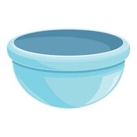 Light blue empty bowl standing on white background vector