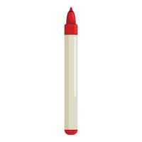 Red marker pen standing up with cap on vector
