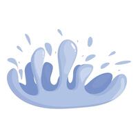 Cartoon water splashing making funny shape with drops around vector
