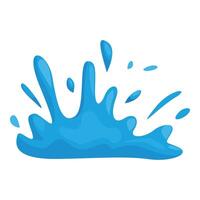 Blue water splashing making irregular shape puddle vector