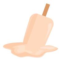 Melted ice cream falling on the floor with puddle vector