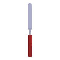 Metal scraper tool with red handle for construction works vector