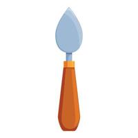 Palette knife with wooden handle for painting spreading material vector