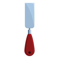Construction putty knife with red handle spreading material vector