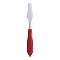 Palette knife with wooden handle standing upright on white background vector