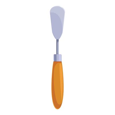 Palette knife with wooden handle for spreading material