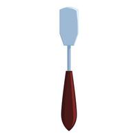 Palette knife with wooden handle for painting spreading material vector